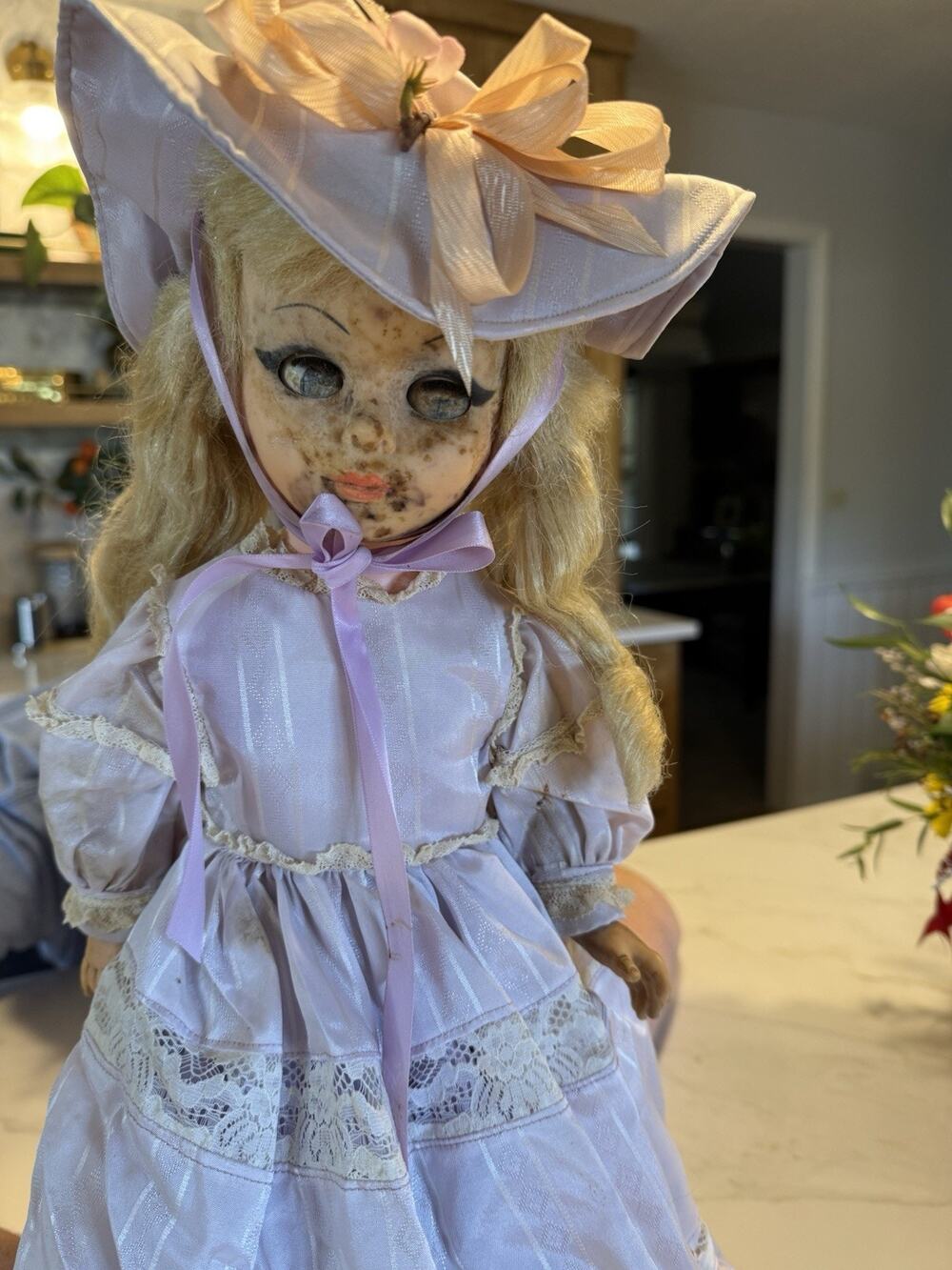 Vintage Doll Antique Dolls Spooky Halloween Prop Scary Eyes Creepy Old
